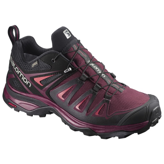 Zapatillas Trekking Salomon Mujer Burdeos / Negras - Salomon Argentina X ULTRA 3 GTX® W ,612487-UKD